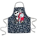 Nightmare Before Christmas Apron with Jack & Sally and Adjustable Straps - Stylish Kitchen Accessory Featuring Tim Burton’s C