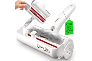 ChomChom Roller Pet Hair Remover – Original Size Reusable Lint Roller for Cat & Dog Hair on Furniture, Couch, Carpet, Car, Rugs & Bedding – Portable, Eco-Friendly (White)