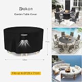 Dokon Garden Furniture Cover Round Table Waterproof 128cm Dia 71cm H view 2