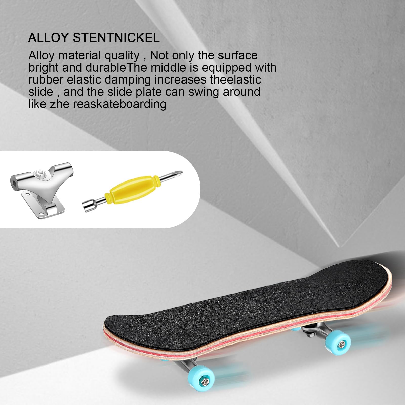 2 Pieces Wooden Finger Skateboard Park Mini Finger Boards Toy Professional Skateboard with Mini Screws Driver Fingertip Movement Novelty Toys for Teens and Adults