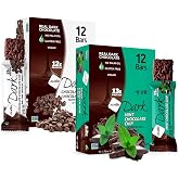 NuGo Dark, Mint &amp; Choco Chip, 12g Vegan Protein Bar, Gluten Free, 24 Count