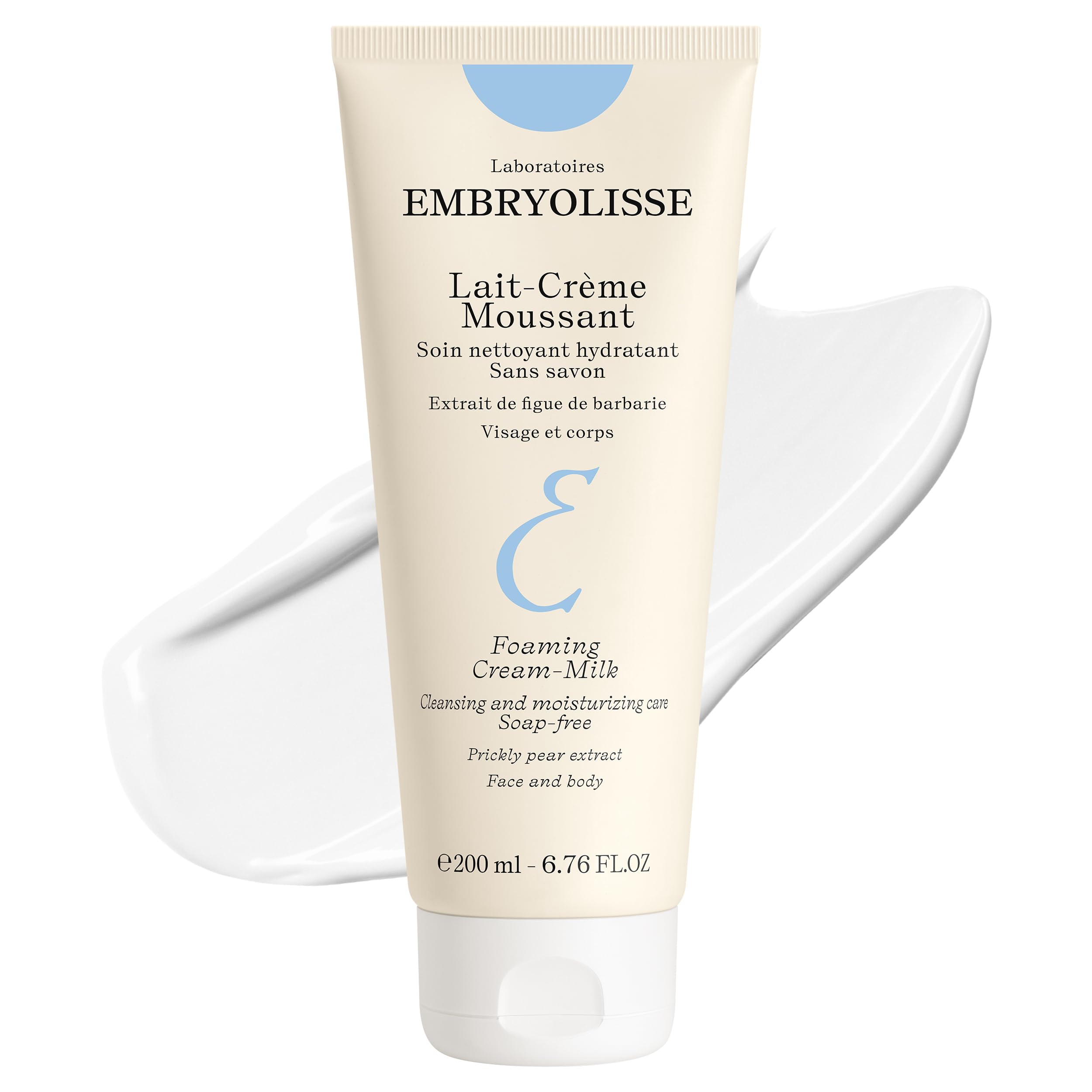 Embryolisse - Foaming Cream Milk for Skin Cleansing & Nourishing | Sweet Almond Oil & Shea Butter, Suitable for all skin types including sensitive skin - 200ml (Packaging May Vary)