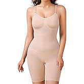 BRABIC Waist Trainer Bodysuit for Women Tummy Control Shapewear Round Neck Seamless Butt Lifter Full Body Shaper