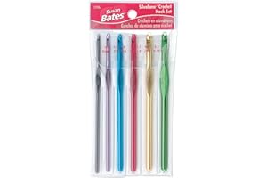 COATS & CLARK Susan Bates Silvalume Crochet Hook Set in Pouch Sizes F, G, H, I, J, K