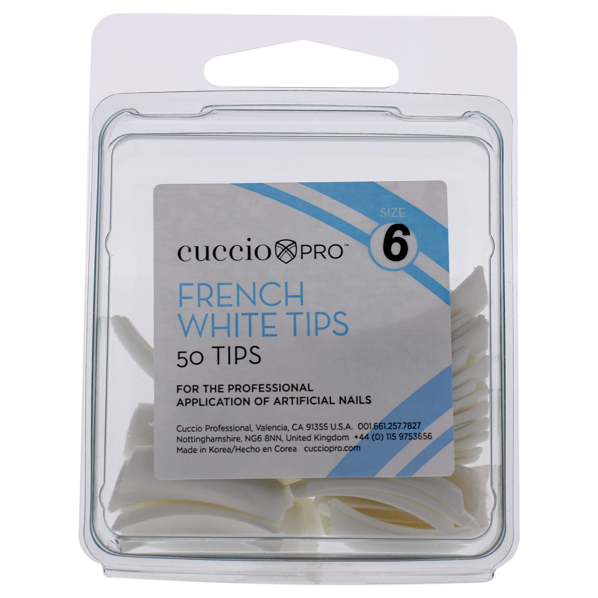 Cuccio Pro - French White Tips - 6 - for Women - Acrylic Nails - 50 Pc