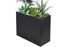 SGOLAN Rectangular Planter Box 36" L×12" W×26" H Heavy Duty Outdoor,Metal Planter Box,with Removable Insert Shelf Rectangular