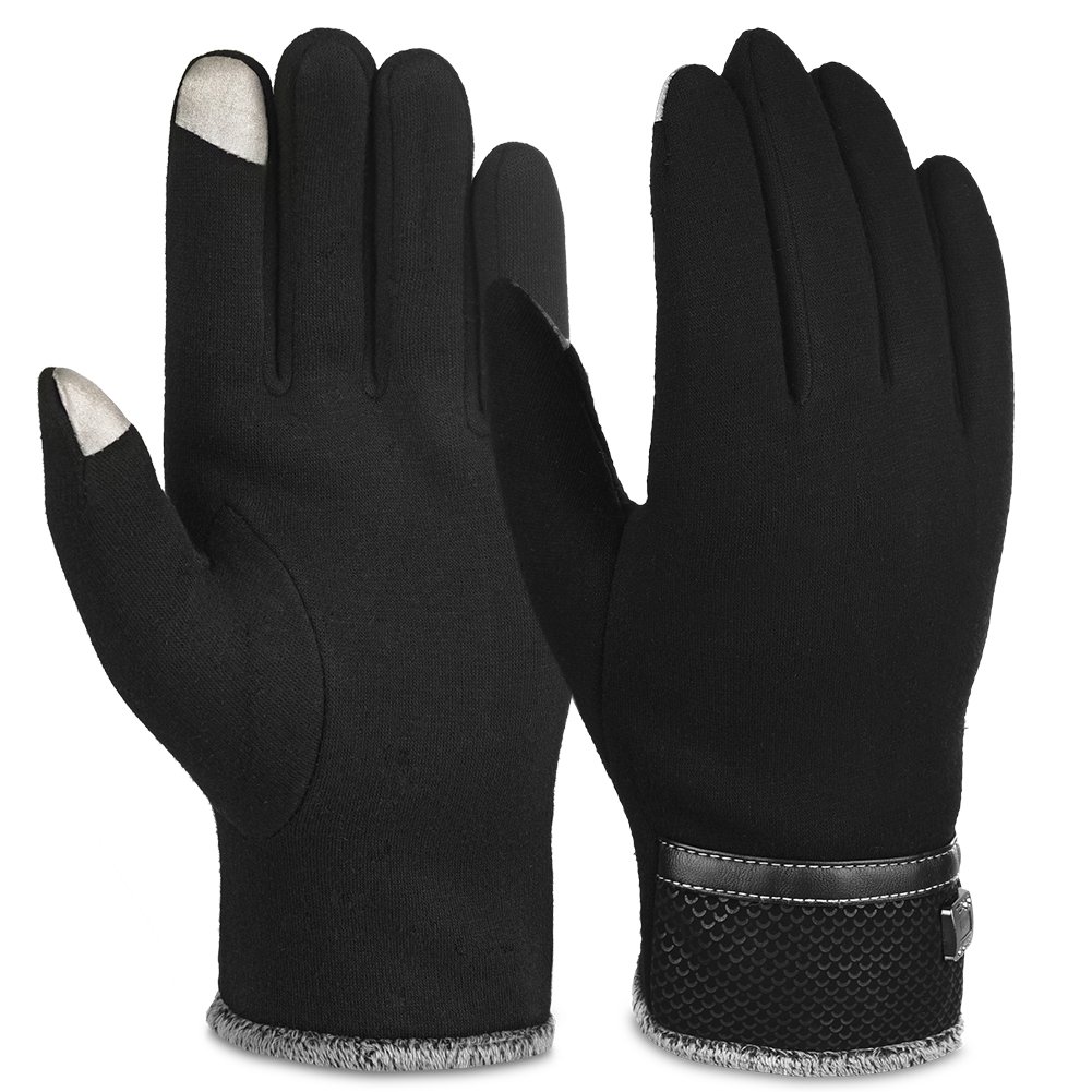 Vbiger Gant homme tactile gant chaudes épais gants anti froid pour le sport, Noir, Taille unique