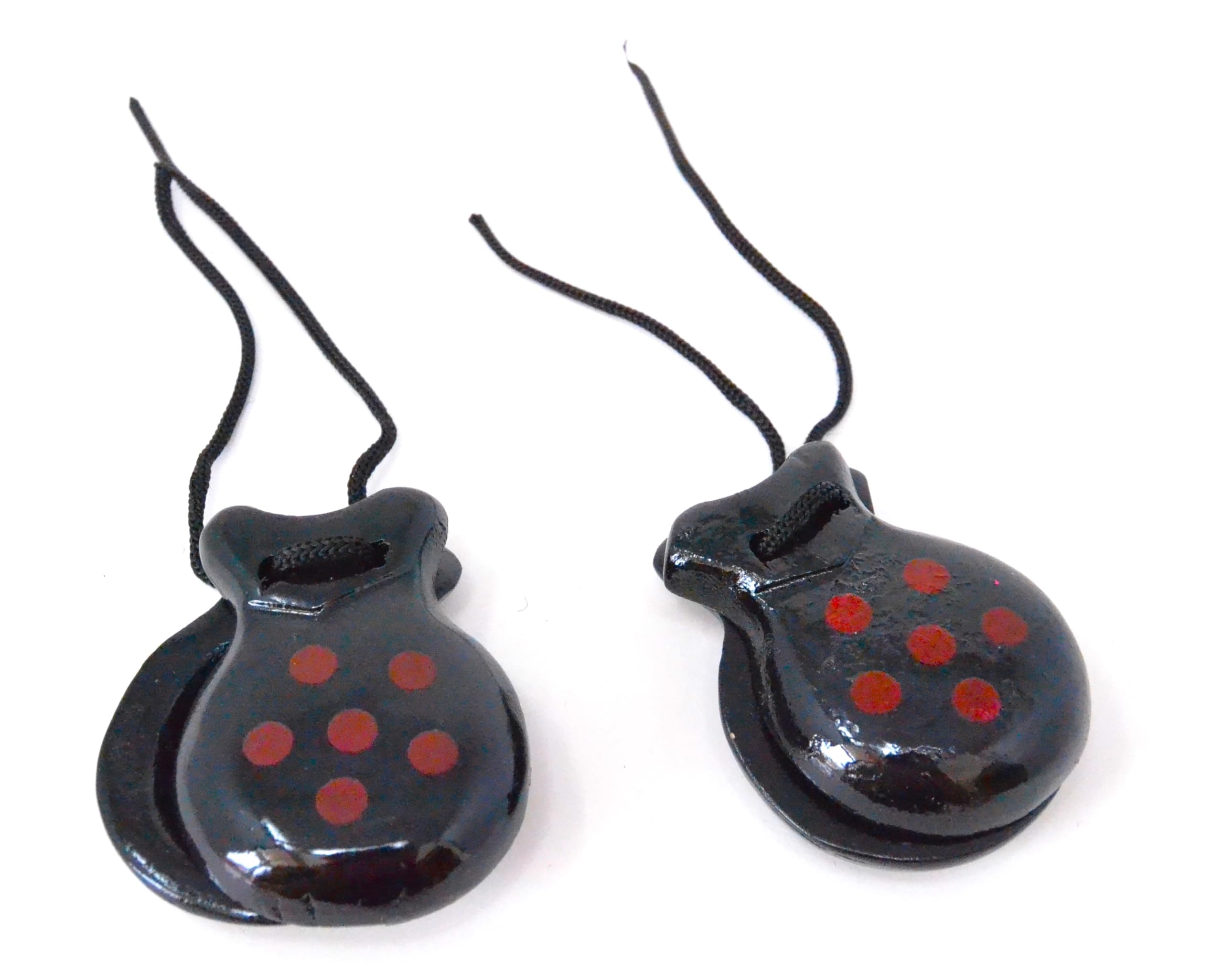 black and red 1 pair SPANISH SMALL CHESTNUELS 6cm (2-6) natural pine wood SIZE for little ones