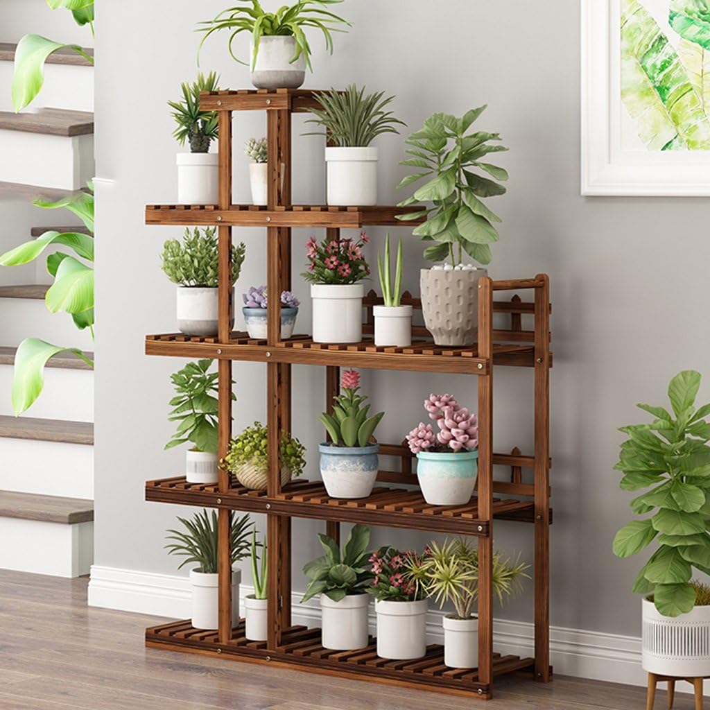 Asnvvbhz Soporte de Flores Estantería de Madera de Varias Capas ...