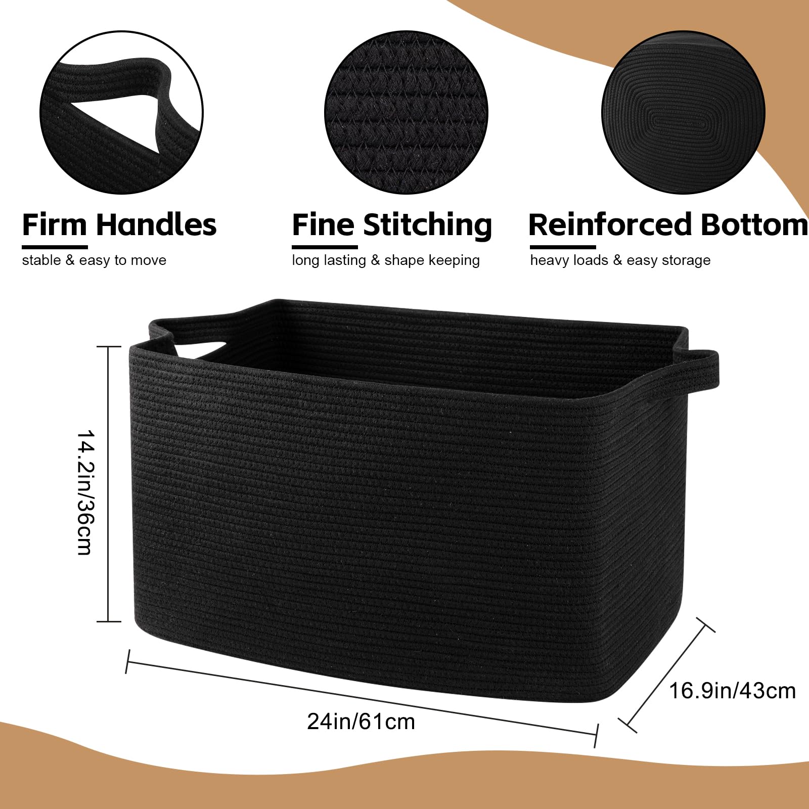 95L Extra Large Blanket Basket, 24