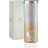 Onebttl Squirrel Gifts for Squirrel Lovers Women Teens, Squirrel Tumbler for Friends on Birthday, Cute 20 oz Insulated Stainless Steel Tumbler with Lid and Straw - Gold