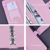 HAUTOCO A6 Budget Binder with Zipper Envelopes Pink - Money Organizer view 6