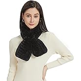 Fur Story Women's Rex Rabbit Fur Scarf Ladies Winter Warm Knitted Flowers Crochet Fashion Scarf Scarves for Women