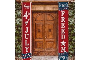 YOYNIIRE 4th of July Decorations Independence Day Patriotic Decor Pre-assembled Hanging Banners Memorial Day Flag Labor Veterans Armed Forces Military Homecoming