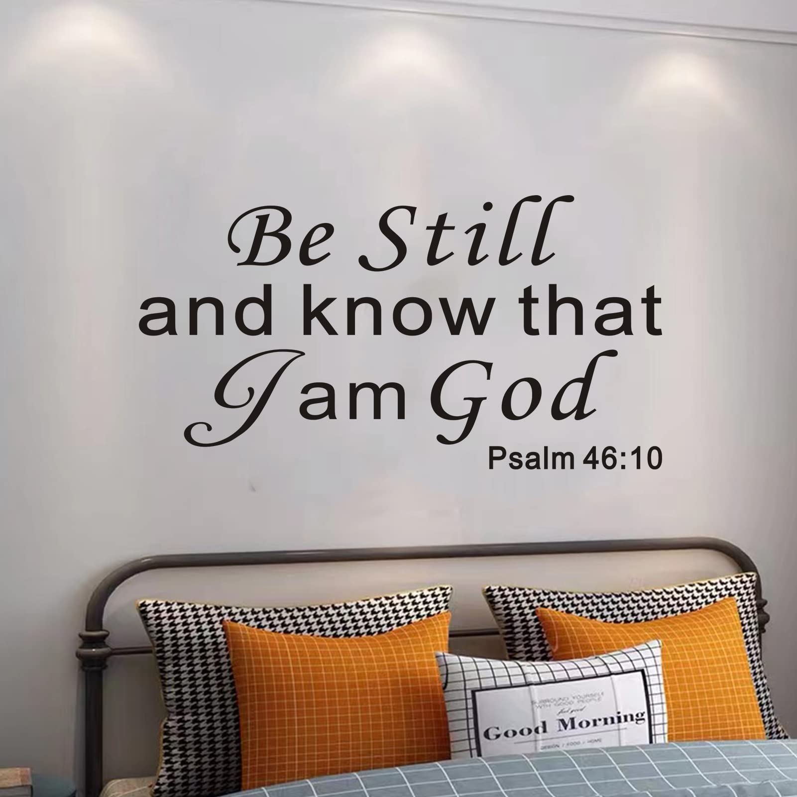 Wall Stickers, Wall Stickers for Bedrooms, (Easy to Install), Quotes Inspirational Islamic for Bathroom Kitchen Living Room Home Vinyl Art Family Decor Words, Be Still and Know That I Am God 28.6"X15"