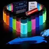 SEISSO Glow in The Dark Powder for Resin, 12 Colors, 0.7oz Each | Epoxy Resin Dye Luminous Pigment Powder Safe Long Lasting for Fine Art, DIY Nail Art, DIY Crafts and Theme Party