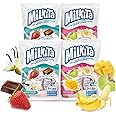 Milkita Creamy Shake Candy Pack of 4, Gluten Free Chewy Candies with Calcium & Real Milk, Zero Trans Fat, Low-Sugar, Assorted Neapolitan Flavors (Vanilla, Strawberry, Chocolate) & Tropical Flavors (Banana, Honeydew, Mango), 120 Pcs