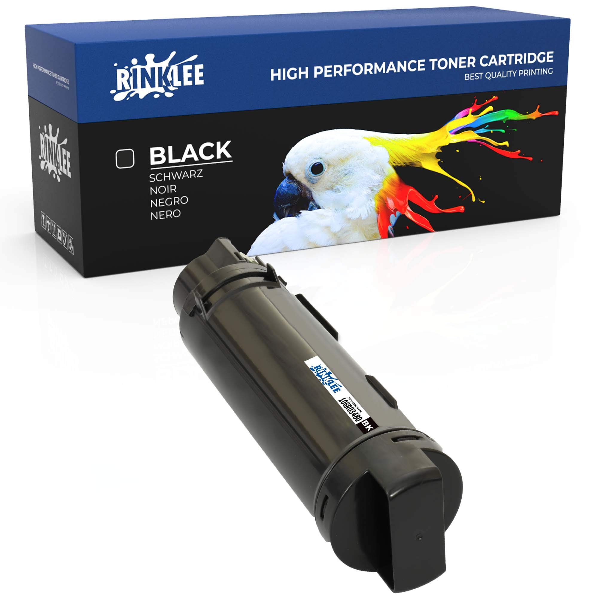 RINKLEE 106R03480 Toner Cartridge Compatible with Xerox Phaser 6510 6510dn WorkCentre 6515 6515dn 6515dni 6515dnw 6515n | High Yield 5500 Pages | BLACK