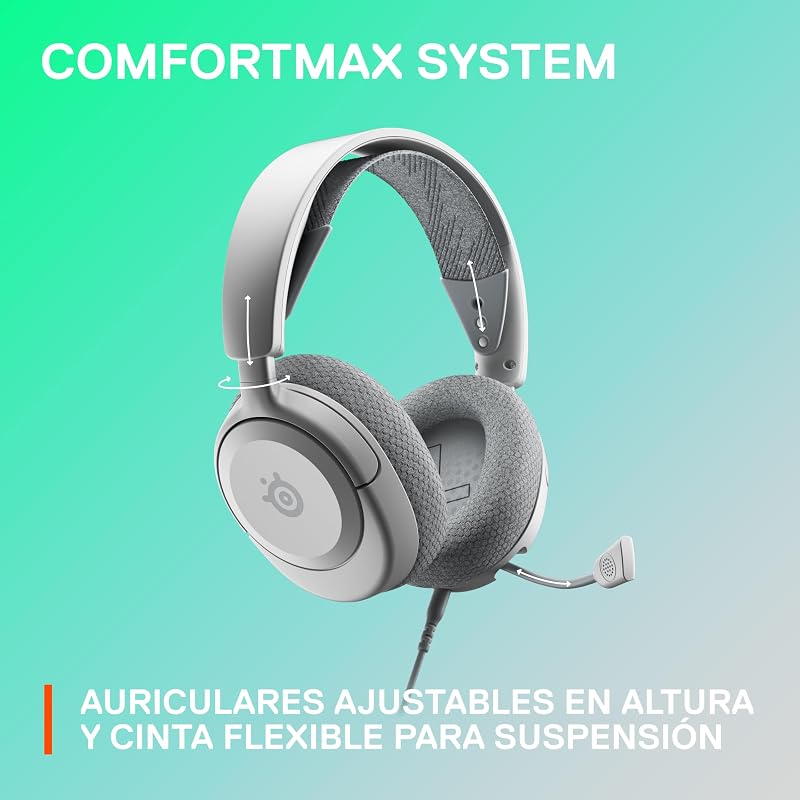 Arctis Nova 1 - Auscultadores de gaming multi-sistema, drivers de alta fidelidade, áudio espacial a 360°, design confortável, microfone durável, ultra-leve e com cancelamento de ruído, PC,