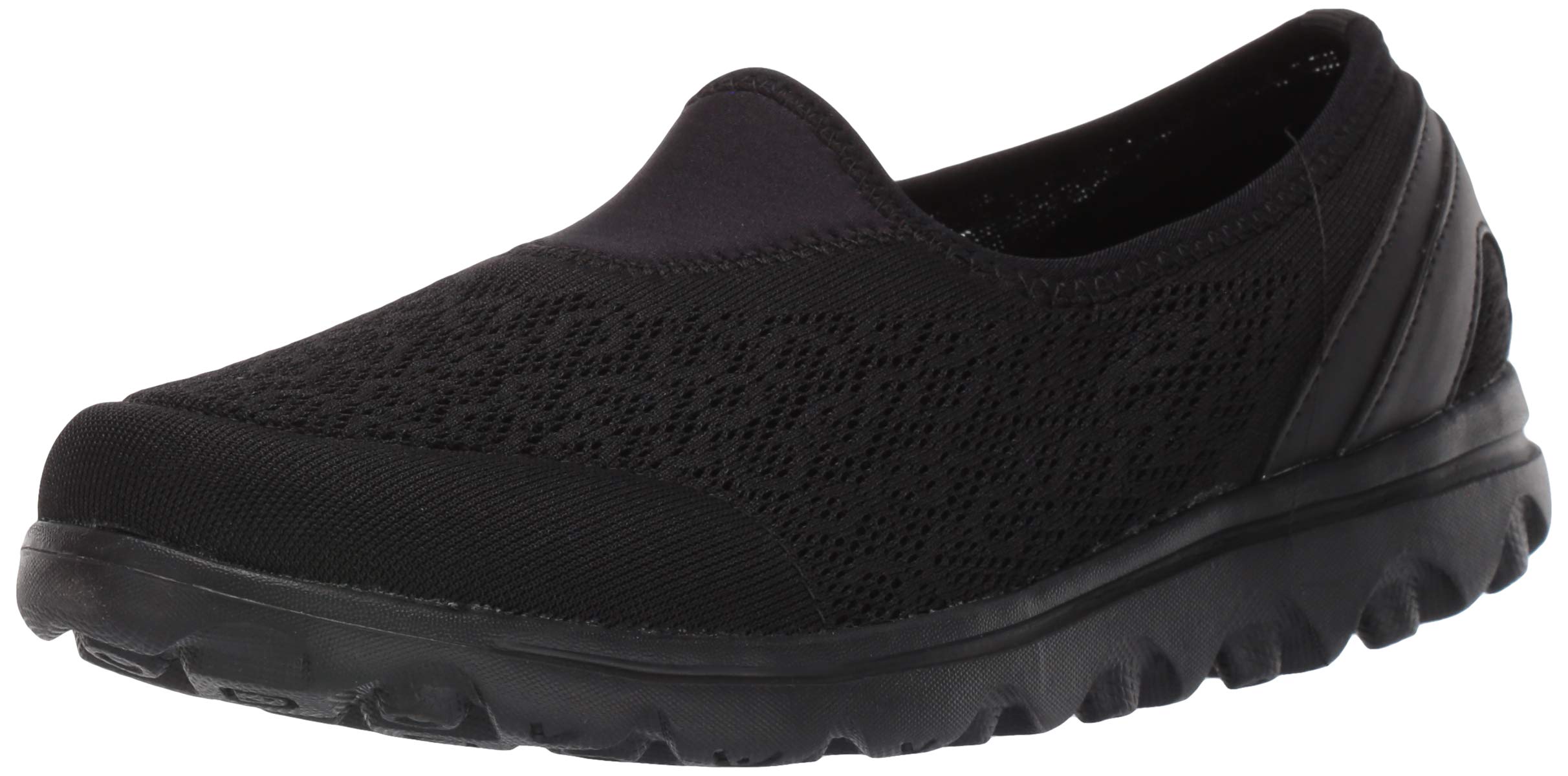 Propét Women’s Travelactiv Slip-On Sneaker, All Black, 6.5 Medium US