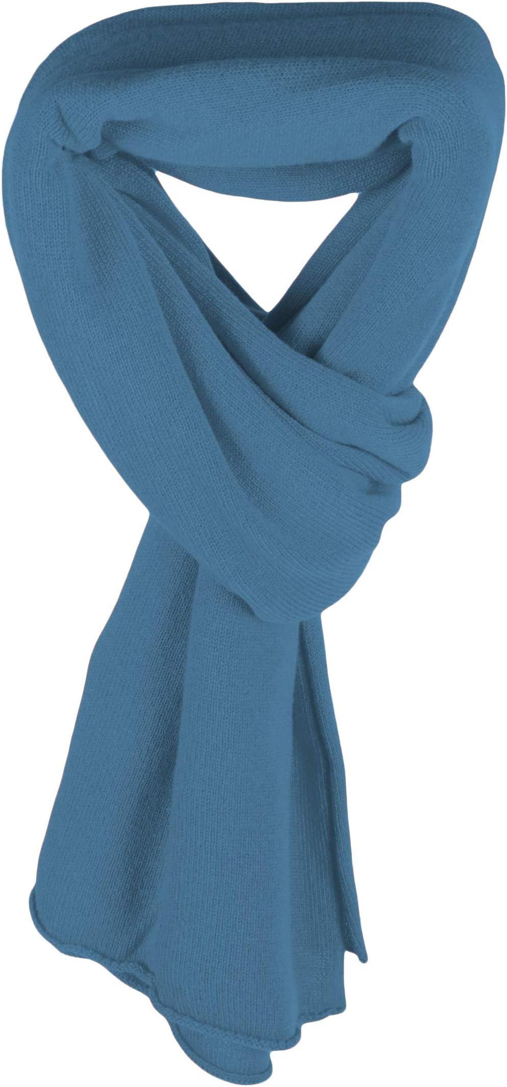Love CashmereLadies Touch of Cashmere Wrap Scarf - Blue - made in Scotland RRP £129