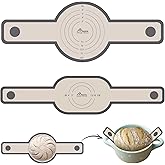 HOTEC Silicone Bread Sling for Dutch Oven - 2 Pack Non-Stick Baking Mat with Long Handle Easy to Transfer Sourdough Bread, Reusable Heat Resistant to 500°F/260°C Dutch Oven Liners Baking Supplies