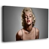 SpiritualHands Marilyn Monroe Canvas Wall Art &amp; Poster - Trendy Girly Makeup Room Decor, Framed Vintage Vogue Print for Bedroom, Chanel Pictures (10 Marilyn Monroe Solo, 8" x 12" - Ready to Hang)