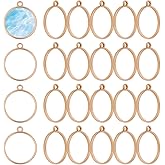 CONCHLERY Round Open Back Bezel Pendants Hollow Pendant for Resin Blank Hollow Pendant Alloy Round Shape Frame Charms for Earrings Bracelets Necklaces Jewelry Making