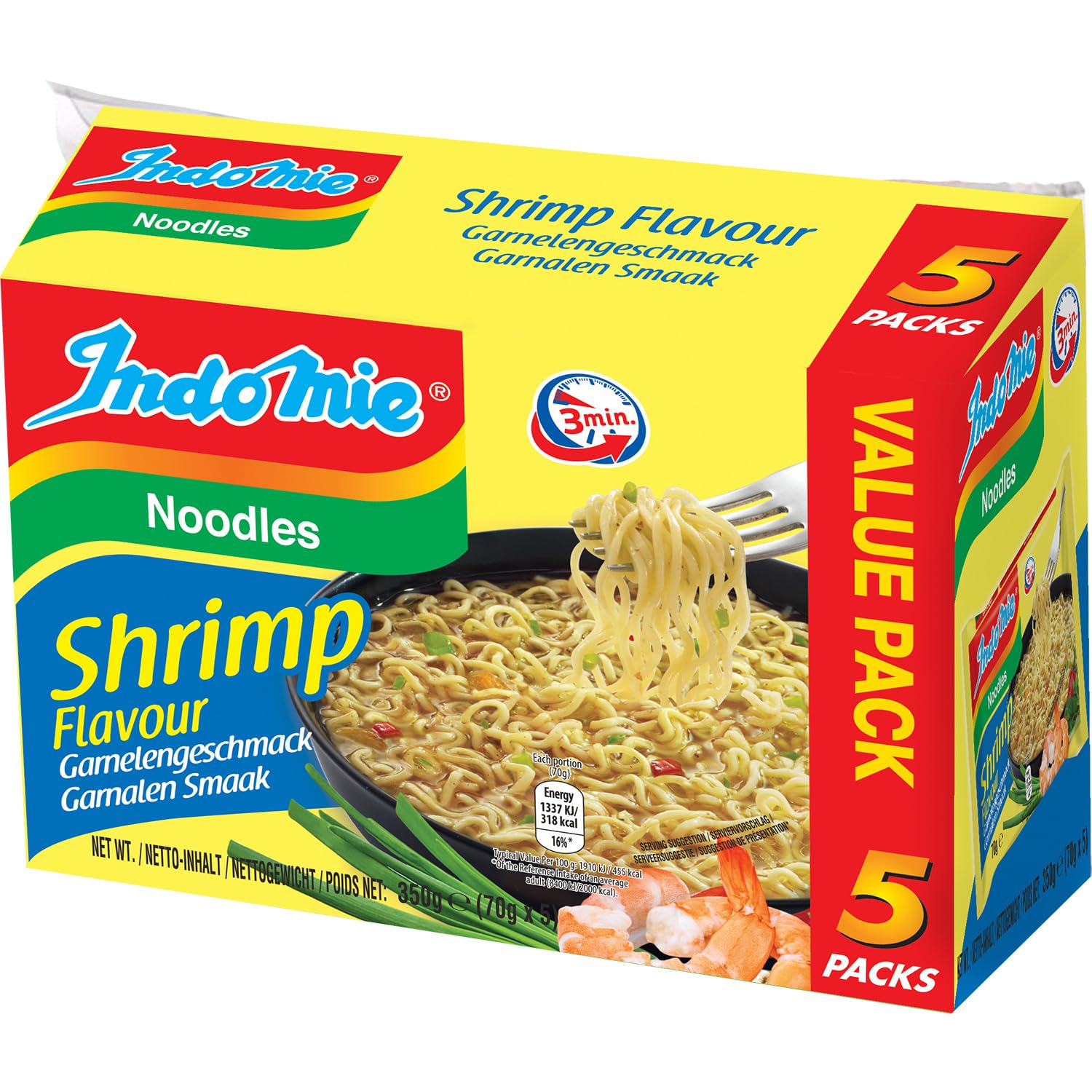 INDOMIE - Instant Nudeln Garnelen 5-pack - (1 X 5 X 70 GR)