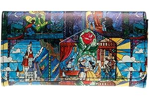 FRUZELG Beauty and The Beast Trifold Womens Hand Purse Clutch Wallet