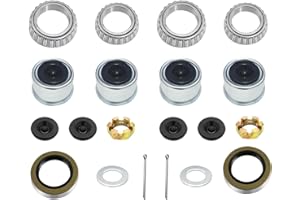 Shliyitx 2 Rebuilt Marine Trailer Hub Kits 3500 lb Trailer Axle Bearing Kit, L68149 & L44649 Bearing Kit, 171255TB/10-19 Grease Seal, 1.98' Dust Cover & Rubber Plug, Spindle #84