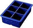 Tovolo Inch Large King Craft Ice Mold Freezer Tray of 2" Cubes for Whiskey, Bourbon, Spirits & Liquor Drinks, BPA-Free Silicone, Set of 1, Stratus Blue