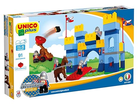 Unico Plus mittelalterliche Burg Ritterburg mit Katapult 91 TLG