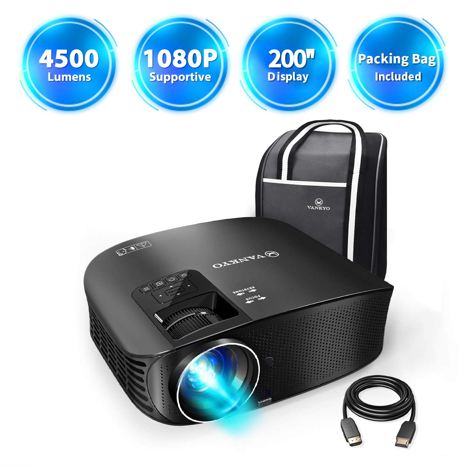 VANKYO Leisure 510 HD Projector With 4800 Lux LED Brightness, Video