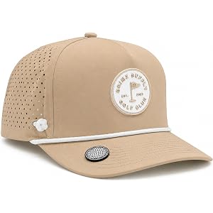 BRIMZ Golf Performance Hat - Tee Holder & Magnetic Brim - Breathable Sweat & Water Resistant Golfing Snapback Cap