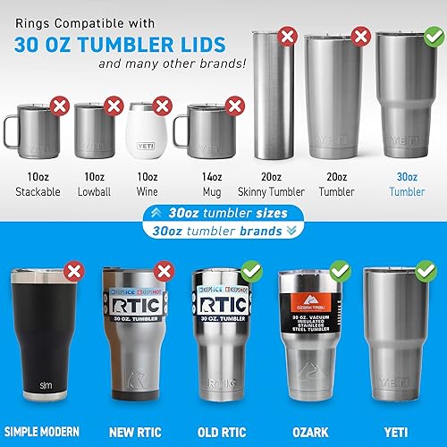 Pack 30 oz Replacement Rubber Lid Ring, Inch Diameter