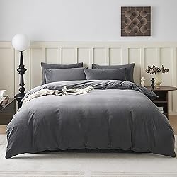 Cottonight Gray Velvet Comforter Set Queen Plush