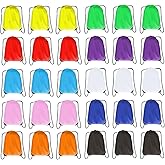 JohahaTim Drawstring Backpack Bulk 30 Packs Draw String Bags for Gym Sports Trip Pedestrianism Cinch Sack DIY for Women Men (multi color 10color)