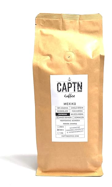 Mexiko Espresso Ganze Bohnen | 100 % Arabica Single Origin | 500 G | Direkt Gehandelt | Schonend Trommelgeröstet | Handverpac