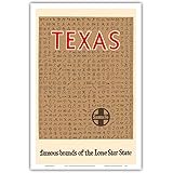 Texas - Famous Cattle Brands of The Lone Star State - Santa Fe Railroad - Vintage Railroad Travel Poster c.1946 - Master Art 