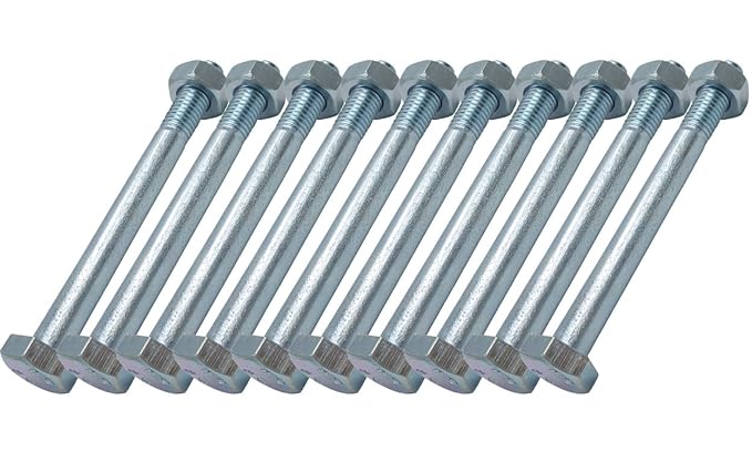PARCO 04310x140-10stk Sechskantschrauben M10 x 140 mm mit Muttern, DIN 601, verzinkt, 10 Pack, Stück