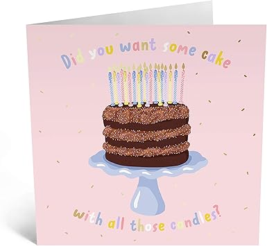 Amazon Com Central 23 Happy Birthday Card For Friends For Her Cake With All Those Candles Comes With Fun Stickers Office Products