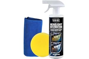 SHIELDOM Headlight Restoration Headlamp Cleaner Instantly Restores Yellowed Oxidation & Cloudy Lens Clean & Renew Dull Headlights Back to Like New, Portable Restorer Spray for All Cars Lamps 6.8 fl oz