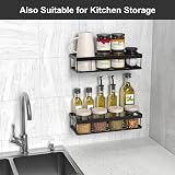 UUlioyer Shower Caddy 2-Pack Waterproof No Drilling Black Bathroom Shelf view 6