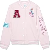 Disney girls The Little Mermaid (Movie) Ariel Fleece Button Up Varsity Bomber Jacket Toddler to Big Kid