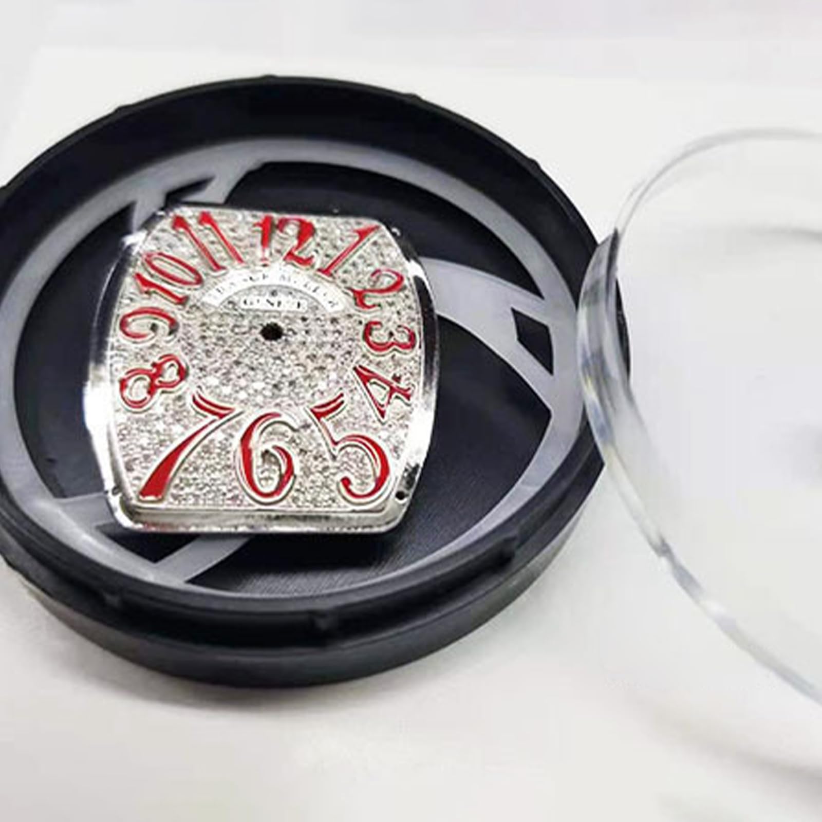 TECHPLUS 2Pcs Portable Watch Storage Box for Watch Dials – Dust and Scratch Protection Organizer, Display Travel Case,2-Inch Diameter