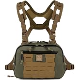 VOTAGOO Tactical Chest Rig Bag, 3L Utility Hypalon Molle Chest Rig With Map Pocket 500D Cordura Chest Bag