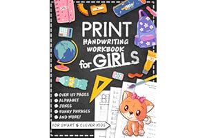 Print Handwriting Workbook for Kids with Jokes & Riddles for Girls: Penmanship Writing Improvement and Trace Alphabet Letters