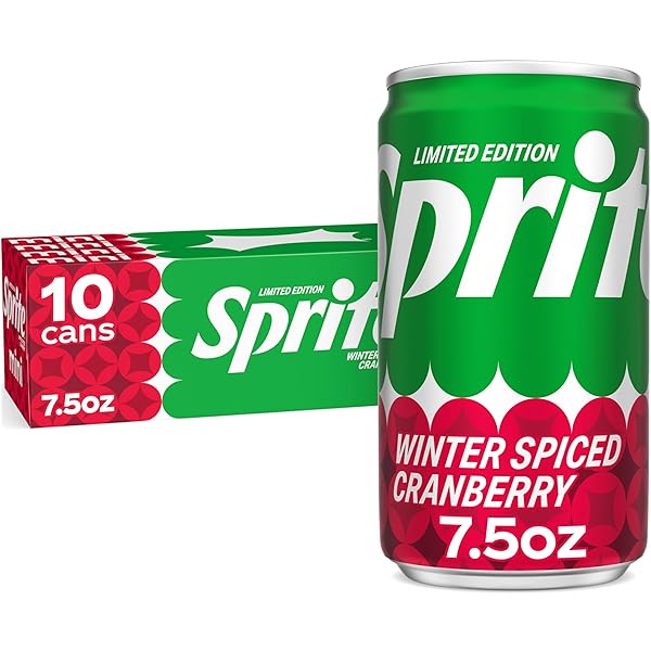 SPRITE WINTER SPICED CRANBERRY SODA SOFT DRINK FRIDGE PACK, 7.5 FL OZ MINI CANS, 10 PACK