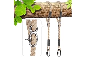 BeneLabel Tree Swing Ropes, Hammock Tree Swings Hanging Straps, Adjustable Extendable, for Outdoor Swings Hammock Playground Set Accessories, 6 1/2ft(79"), 2 Pack, Off-White